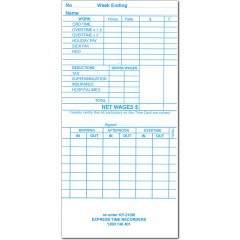 KP-210W Weekly Time Cards      (QTY:1000)